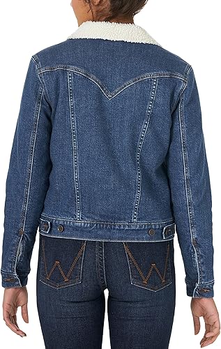 Wrangler Women's Retro Sherpa Lined Jacket- Denim