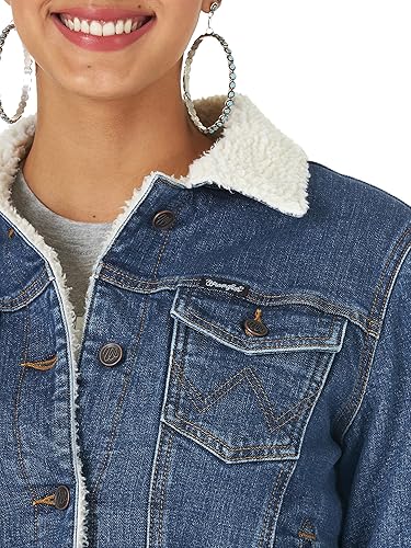 Wrangler Women's Retro Sherpa Lined Jacket- Denim