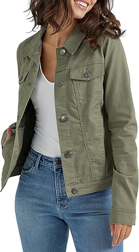 Wrangler Authentic Women's Stretch Denim Jacket- Olive