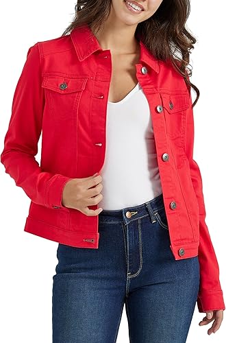 Wrangler Authentic Women's Stretch Denim Jacket- Red