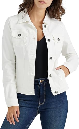 Wrangler Authentic Women's Stretch Denim Jacket- Off-white