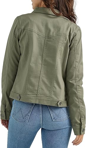 Wrangler Authentic Women's Stretch Denim Jacket- Olive